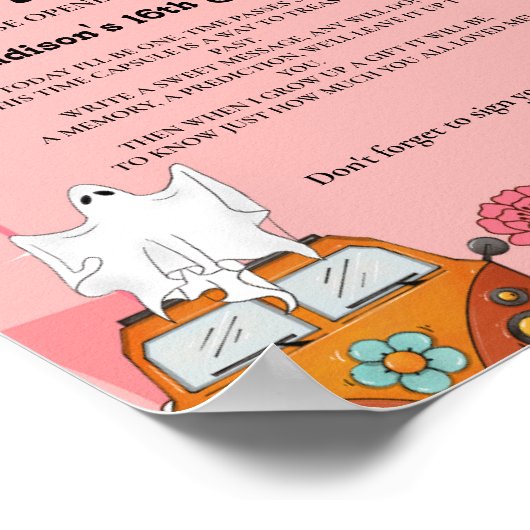 Halloween Retro Groovy 1e Verjaardag tijd Capsule Poster (Hoek)