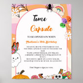 Halloween Retro Groovy 1e Verjaardag tijd Capsule Poster (Voorkant)