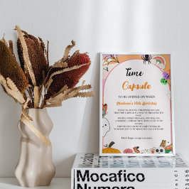 Halloween Retro Groovy 1e Verjaardag tijd Capsule Poster