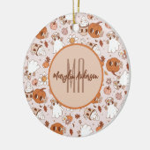 HALLOWEEN RETRO GROOVY PUMPKINS AND GHOSTS KERAMISCH ORNAMENT (Links)