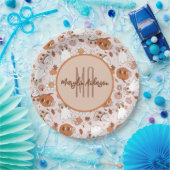 HALLOWEEN RETRO GROOVY PUMPKINS AND GHOSTS PAPIEREN BORDJE (Feest)