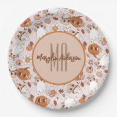 HALLOWEEN RETRO GROOVY PUMPKINS AND GHOSTS PAPIEREN BORDJE (Voorkant)