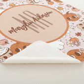 HALLOWEEN RETRO GROOVY PUMPKINS AND GHOSTS SHERPA DEKEN (3/4)