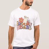 HALLOWEEN RETRO GROOVY SPOOKY BABE GHOST T-SHIRT (Voorkant)