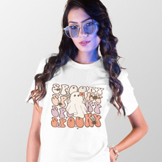 HALLOWEEN RETRO GROOVY  SPOOKY GHOST T-SHIRT
