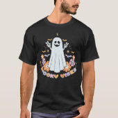 HALLOWEEN RETRO GROOVY SPOOKY VIBES T-SHIRT (Voorkant)