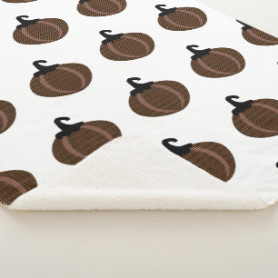 Halloween Retro Heart Pumpkins Sherpa Deken