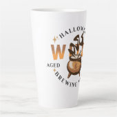 Halloween Retro Heks Brouwend  Latte Mok (Voorkant)