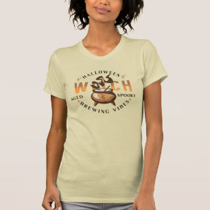 Halloween Retro Heks Brouwend T-shirt