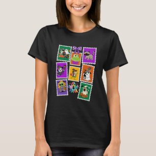 Halloween Retro Postzegel T-shirt