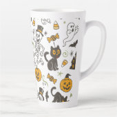 Halloween Retro Skelly Witch Pumpkin Spice Latte Mok (Rechts)