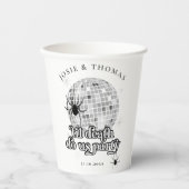 Halloween Retro Spinnen & Disco Bal Bruiloft Papieren Bekers (Voorkant)