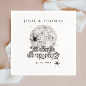 Halloween Retro Spinnen & Disco Bal Bruiloft Servet