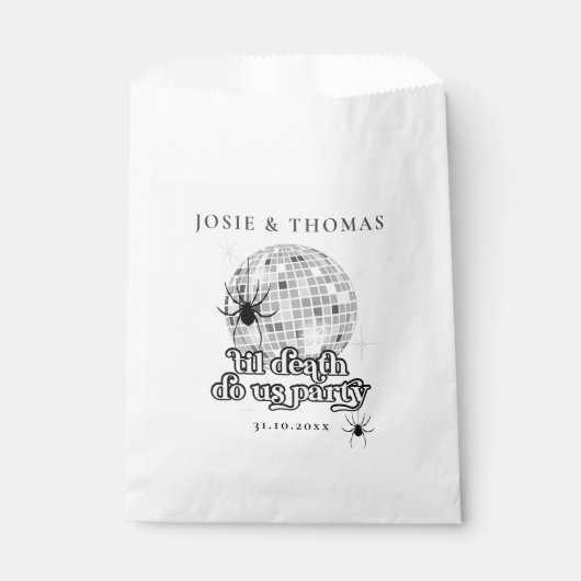 Halloween Retro Spinnen & Disco Bal Huwelijk Bedankzakje (Voorkant)