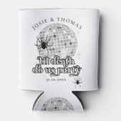 Halloween Retro Spinnen & Disco Bal Trouwfoto Blikjeskoeler (Voorkant)