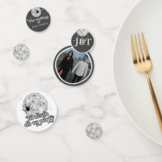 Halloween Retro Spinnen & Disco Bal Trouwfoto Confetti (Groep)