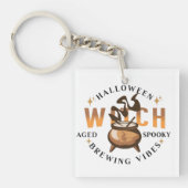 Halloween Retro Witch Brewing Sleutelhanger (voorkant)