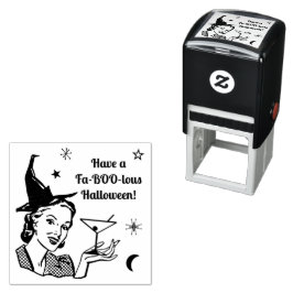 Halloween Retro Witch Humor Faboolous of Custom Zelfinktende Stempel