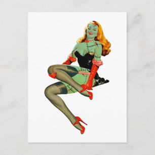 Halloween Retro Zombie Matchende Jurk en Schoenen Briefkaart