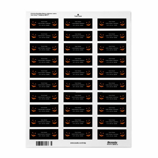 Halloween return-address-label etiket (Full Sheet)