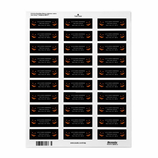 Halloween return-address-label etiket (Full Sheet)