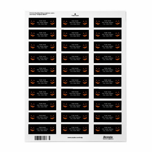Halloween return-address-label etiket (Full Sheet)