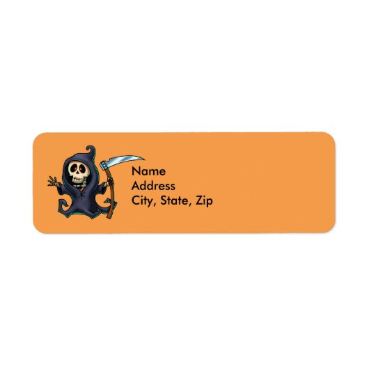 Halloween Return Address Label - Grim Reaper (Voorkant)