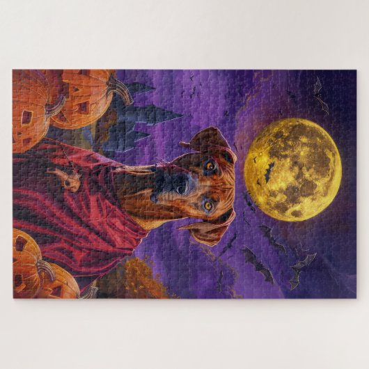 Halloween Rhodesian Ridgeback Vampire Pumpkins Legpuzzel (Horizontaal)