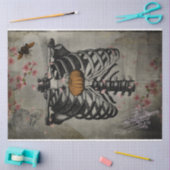 Halloween Rib Cage Pumpkin Heart Floral Ephemera Tissuepapier (Craft)