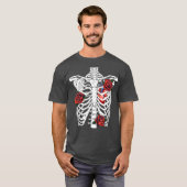 Halloween Rib Cage Skeleton Day of the Dead T-shirt (Voorkant volledig)