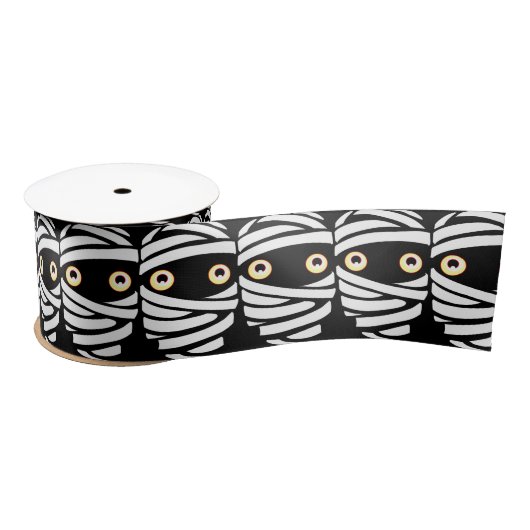 Halloween Ribbon Boo! Halloween Mummy Ribbon Satijnen Lint (Spoel)