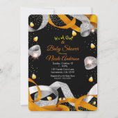 Halloween Ribbon & Candy Corn Baby shower Kaart (Voorkant)
