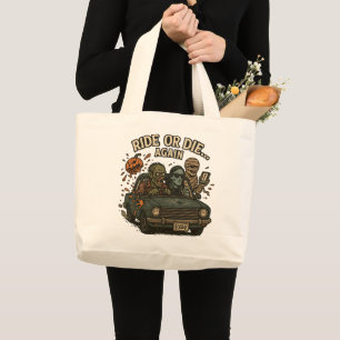 Halloween Ride Or Die Again Onsterfelijk Grote Tote Bag
