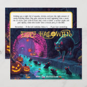 Halloween riool Soirée Splash Kaart (Voorkant / Achterkant)