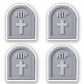 Halloween RIP 3D Gravestone Grey Sticker (Voorkant)