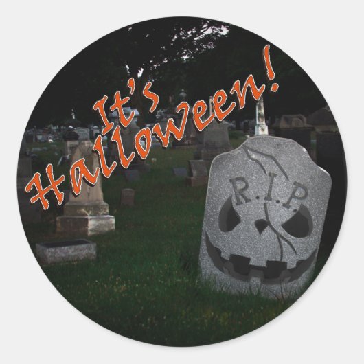 Halloween RIP-begraafplaats Grave Marker Ronde Sticker (Voorkant)