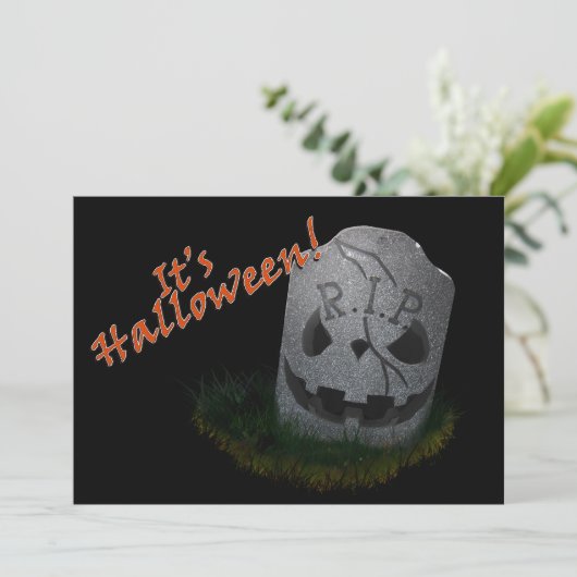 Halloween RIP Cemetery Grave Marker Kaart (Staand voorkant)