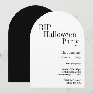 Halloween RIP-feest Zwart en Wit Kaart