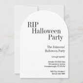 Halloween RIP-feest Zwart en Wit Kaart (Voorkant)