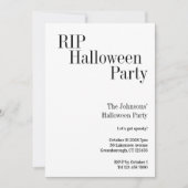 Halloween RIP Party Black and White Check Kaart (Voorkant)