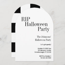 Halloween RIP Party Black and White Check Kaart