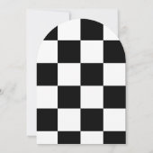 Halloween RIP Party Black and White Check Kaart (Achterkant)