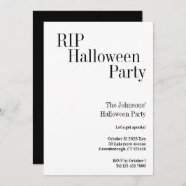 Halloween RIP Party Black and White Kaart