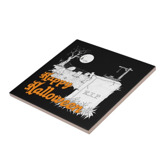 Halloween RIP Tegeltje (Zijkant)