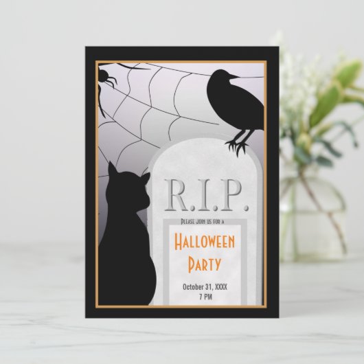Halloween RIP Tombstone Party nodigt uit Kaart (Staand voorkant)