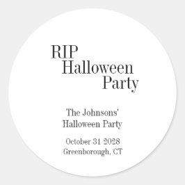 Halloween RIP Zwart en Wit Feest Ronde Sticker