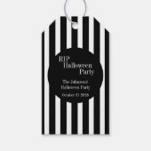 Halloween RIP Zwart-Wit Gestreepte Feest Cadeaulabel (Voorkant)