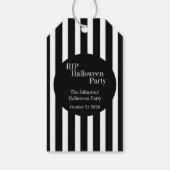 Halloween RIP Zwart-Wit Gestreepte Feest Cadeaulabel (Achterkant)