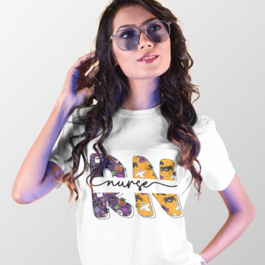 HALLOWEEN RN GEREGISTREERD VERPLEEGSTER GRIEZELIG T-SHIRT