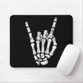Halloween Rock Hand Sign Skeleton Rock N Roll Symb Muismat (Met muis)